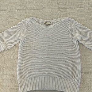 Short sleeve white sweater